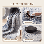 Wheatfield Modern Speckled Mosaic Dot Indigo Blue Storm Grey Chalk Washable Indoor Outdoor Entryway Rug - RugzellaDigital Print RugRugzellaRugzellaBBB483-RECT-24x47-60x120cmRGZLLA146281Rectangle2' x 3'11" (60x120 cm)SHARED | Wheatfield feature clean