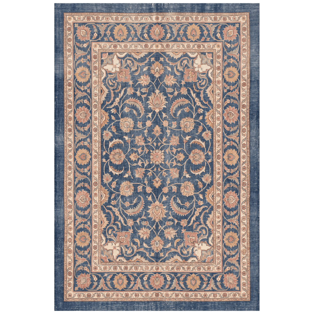 Whinfield Traditional Distressed Medallion Navy Cream Faded Washable Indoor Outdoor Entryway Rug - RugzellaDigital Print RugRugzellaRugzellaBBB484-RECT-24x47-60x120cmRGZLLA146616Rectangle2' x 3'11" (60x120 cm)RECTANGLE | HERO | Whinfield rectangle