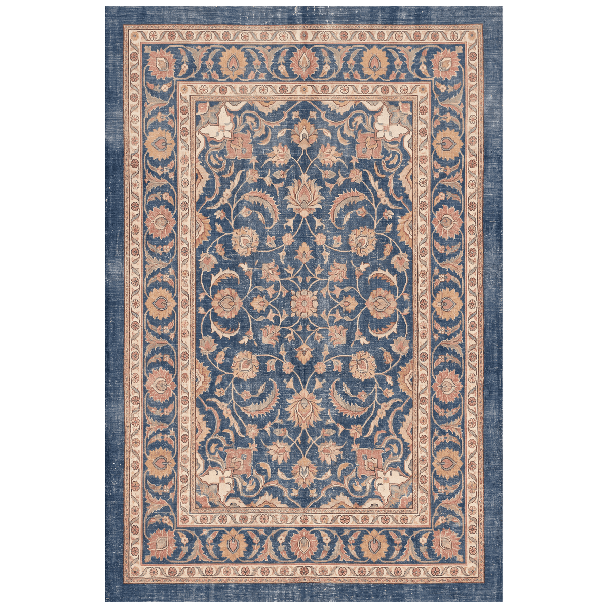 Whinfield Traditional Distressed Medallion Navy Cream Faded Washable Indoor Outdoor Entryway Rug - RugzellaDigital Print RugRugzellaRugzellaBBB484-RECT-24x47-60x120cmRGZLLA146616Rectangle2' x 3'11" (60x120 cm)RECTANGLE | HERO | Whinfield rectangle