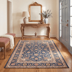 Whinfield Traditional Distressed Medallion Navy Cream Faded Washable Indoor Outdoor Entryway Rug - RugzellaDigital Print RugRugzellaRugzellaBBB484-RECT-24x47-60x120cmRGZLLA146616Rectangle2' x 3'11" (60x120 cm)RECTANGLE | Whinfield rectangle entryway