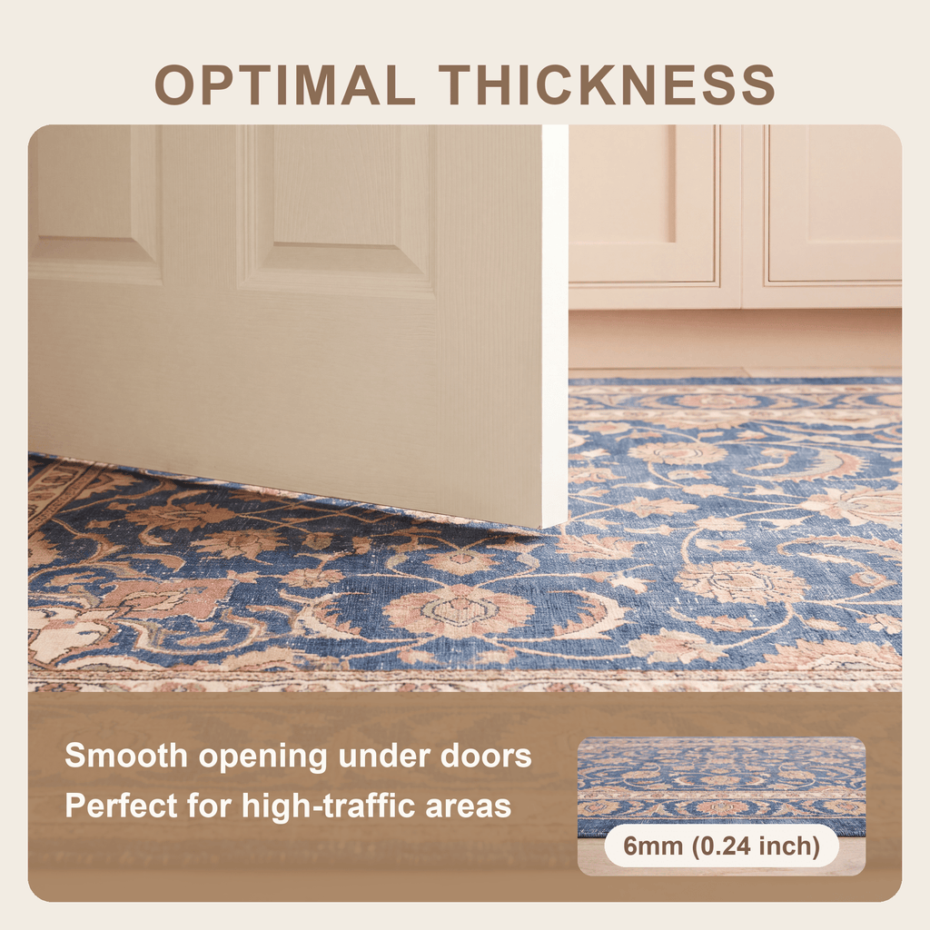 Whinfield Traditional Distressed Medallion Navy Cream Faded Washable Indoor Outdoor Entryway Rug - RugzellaDigital Print RugRugzellaRugzellaBBB484-RECT-24x47-60x120cmRGZLLA146616Rectangle2' x 3'11" (60x120 cm)SHARED | Whinfield feature thickness