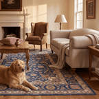 Whinfield Traditional Distressed Medallion Navy Cream Faded Washable Indoor Outdoor Entryway Rug - RugzellaDigital Print RugRugzellaRugzellaBBB484-RECT-24x47-60x120cmRGZLLA146616Rectangle2' x 3'11" (60x120 cm)RECTANGLE | Whinfield rectangle livingroom