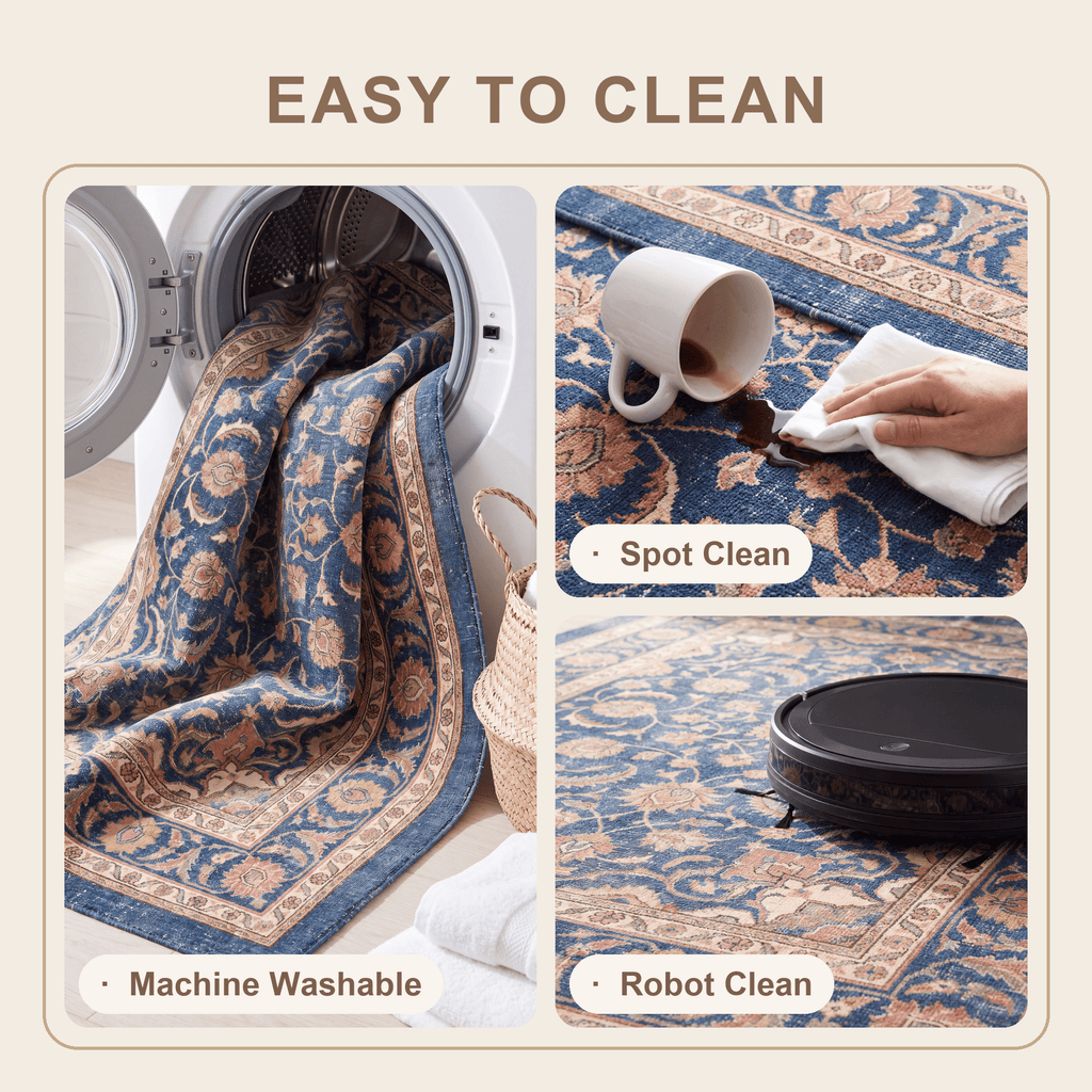 Whinfield Traditional Distressed Medallion Navy Cream Faded Washable Indoor Outdoor Entryway Rug - RugzellaDigital Print RugRugzellaRugzellaBBB484-RECT-24x47-60x120cmRGZLLA146616Rectangle2' x 3'11" (60x120 cm)SHARED | Whinfield feature clean