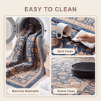 Whinfield Traditional Distressed Medallion Navy Cream Faded Washable Indoor Outdoor Entryway Rug - RugzellaDigital Print RugRugzellaRugzellaBBB484-RECT-24x47-60x120cmRGZLLA146616Rectangle2' x 3'11" (60x120 cm)SHARED | Whinfield feature clean