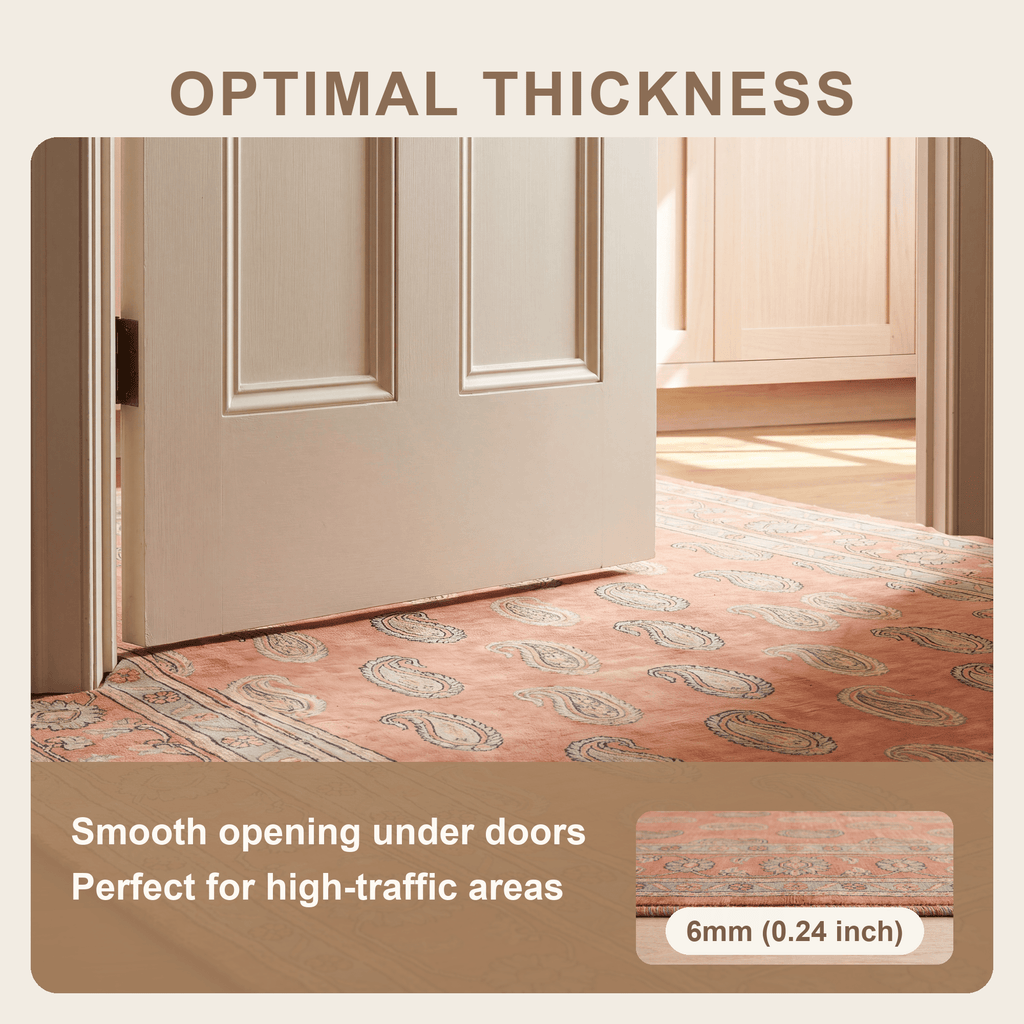 Wildmoor Traditional Floral Border Terracotta Ivory Sage Washable Indoor Outdoor Entryway Rug - RugzellaDigital Print RugRugzellaRugzellaBBB485-RECT-24x47-60x120cmRGZLLA146951Rectangle2' x 3'11" (60x120 cm)SHARED | Wildmoor feature thickness