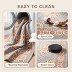 Windgate Traditional Medallion Border Teal Ivory Rust Washable Indoor Outdoor Entryway Rug - RugzellaDigital Print RugRugzellaRugzellaBBB486-RECT-24x47-60x120cmRGZLLA147286Rectangle2' x 3'11" (60x120 cm)SHARED | Windgate feature clean