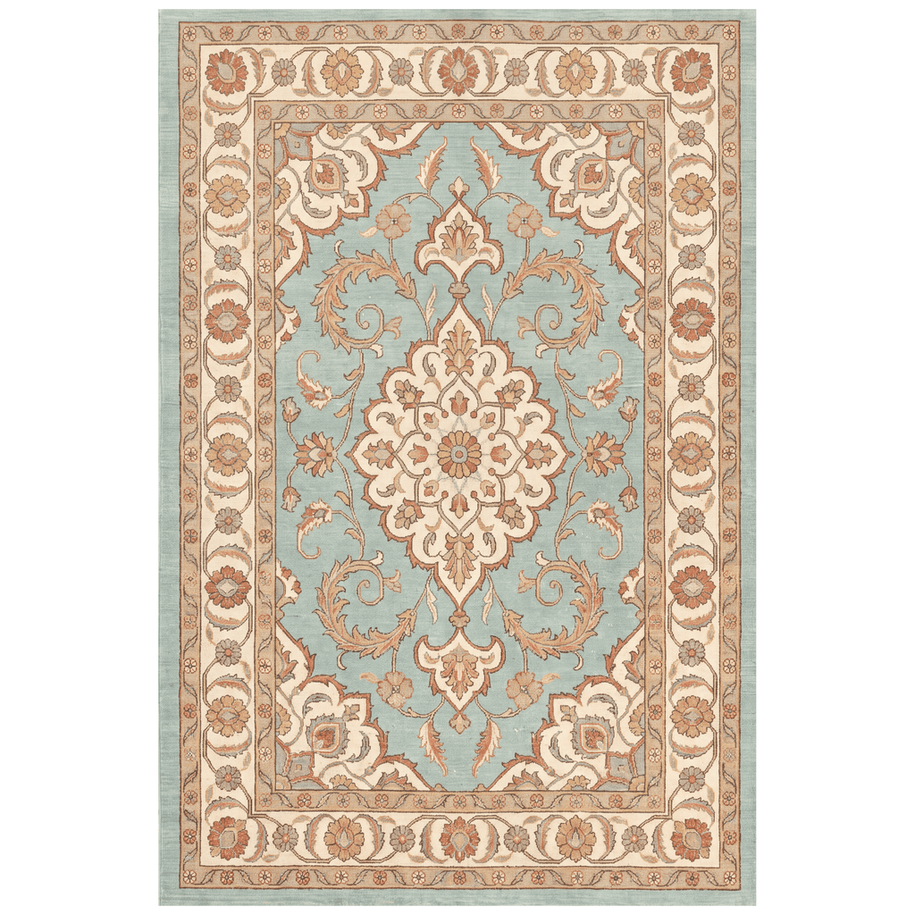 Windgate Traditional Medallion Border Teal Ivory Rust Washable Indoor Outdoor Entryway Rug - RugzellaDigital Print RugRugzellaRugzellaBBB486-RECT-24x47-60x120cmRGZLLA147286Rectangle2' x 3'11" (60x120 cm)RECTANGLE | HERO | Windgate rectangle