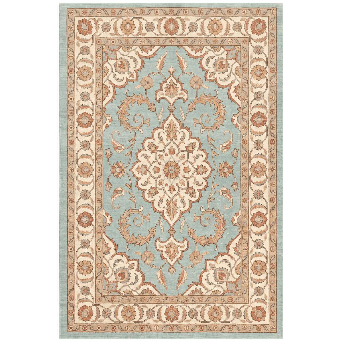 Windgate Traditional Medallion Border Teal Ivory Rust Washable Indoor Outdoor Entryway Rug - RugzellaDigital Print RugRugzellaRugzellaBBB486-RECT-24x47-60x120cmRGZLLA147286Rectangle2' x 3'11" (60x120 cm)RECTANGLE | HERO | Windgate rectangle