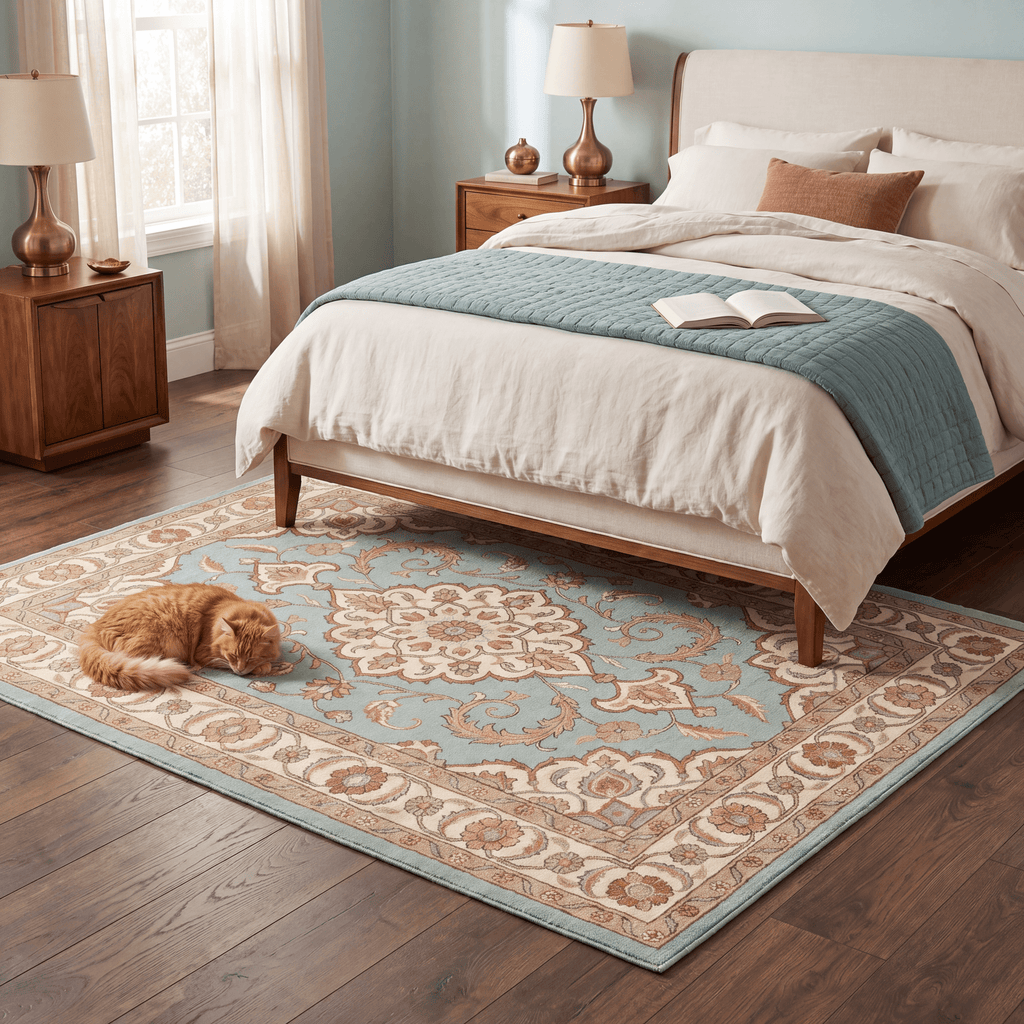 Windgate Traditional Medallion Border Teal Ivory Rust Washable Indoor Outdoor Entryway Rug - RugzellaDigital Print RugRugzellaRugzellaBBB486-RECT-24x47-60x120cmRGZLLA147286Rectangle2' x 3'11" (60x120 cm)RECTANGLE | Windgate rectangle bedroom