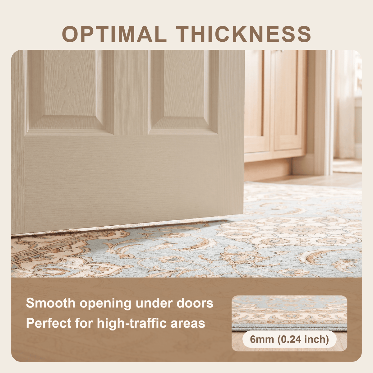 Zephyr2 Traditional Medallion Border Teal Ivory Rust Washable Indoor Outdoor Entryway Rug - RugzellaDigital Print RugRugzellaRugzellaBBB378-RECT-24x47-60x120cmRGZLLA109766Rectangle2' x 3'11" (60x120 cm)SHARED | Zephyr2 feature thickness