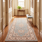 Zephyr2 Traditional Medallion Border Teal Ivory Rust Washable Indoor Outdoor Entryway Rug - RugzellaDigital Print RugRugzellaRugzellaBBB378-RECT-24x47-60x120cmRGZLLA109766Rectangle2' x 3'11" (60x120 cm)RUNNER | Zephyr2 runner hallway