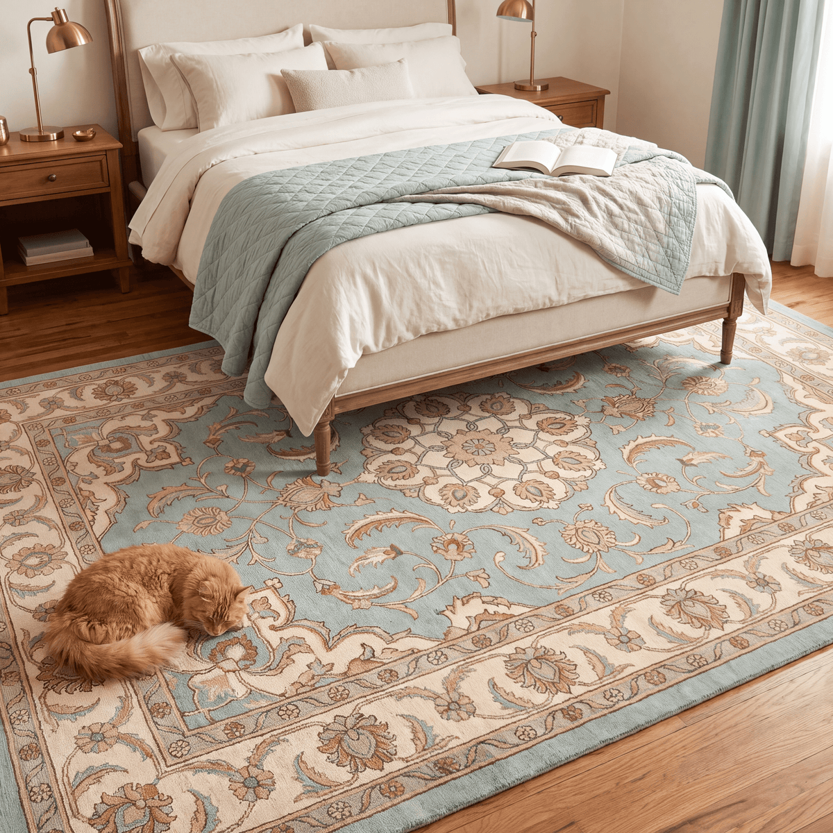 Zephyr2 Traditional Medallion Border Teal Ivory Rust Washable Indoor Outdoor Entryway Rug - RugzellaDigital Print RugRugzellaRugzellaBBB378-RECT-24x47-60x120cmRGZLLA109766Rectangle2' x 3'11" (60x120 cm)RECTANGLE | Zephyr2 rectangle bedroom